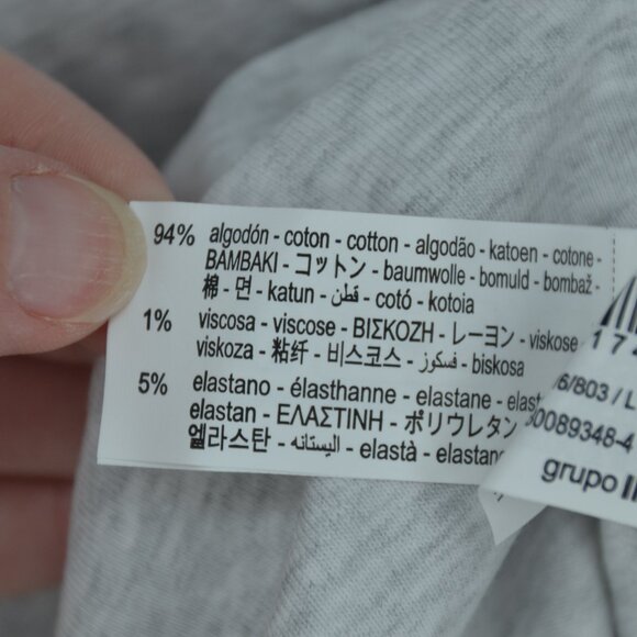 NEW ZARA Long Sleeve Bodysuit Heather Grey Women L Cotton Jersey Snap Fitted Top - Picture 6 of 7